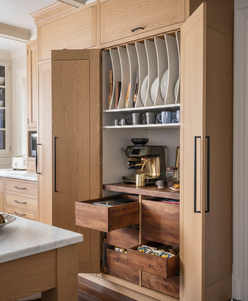 Kitchen coffee cabinet and layout design