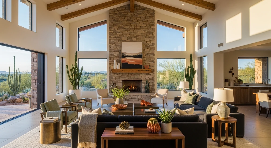 Adaptable interior spaces in a Scottsdale home